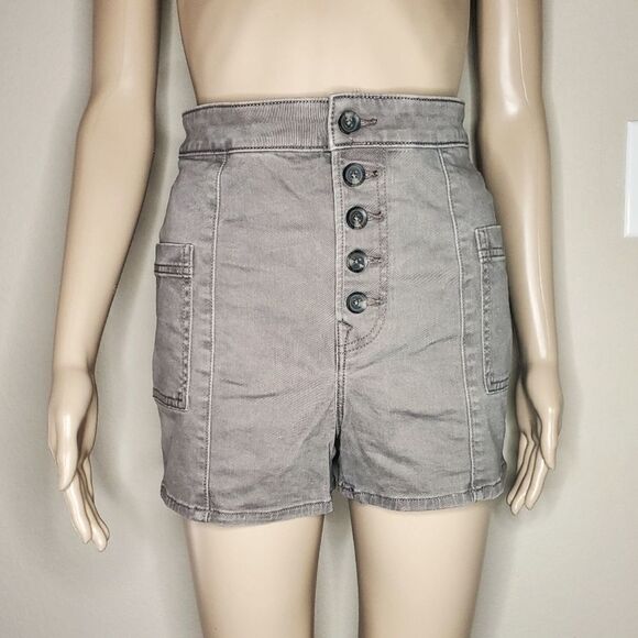 Express High Waist Button Front stretchy Shorts - Picture 1 of 12
